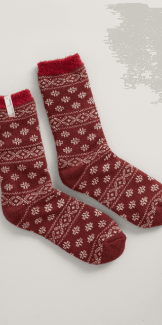 Cabin-Socks-Northwood-Burgandy.png Seasalt Women's Cabin Socks - Northwood Burgandy