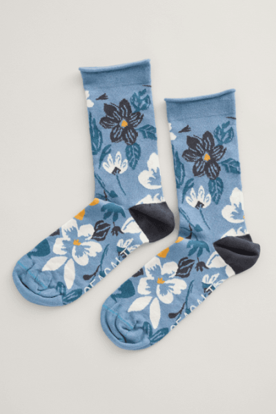 Seasalt Women's Arty Socks - Wax Resist Floral Enamel
