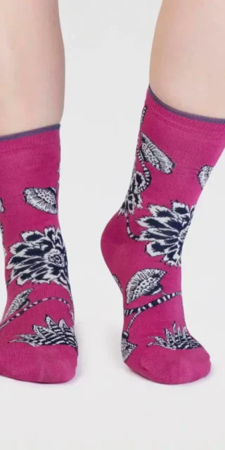 Thought-Freja-Organic-Cotton-Socks-–-Raspberry-Pink-2.webp Thought Freja Organic Cotton Socks - Raspberry Pink